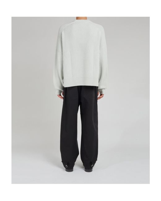 Studio Nicholson White Ribbed Knit Jumper for men