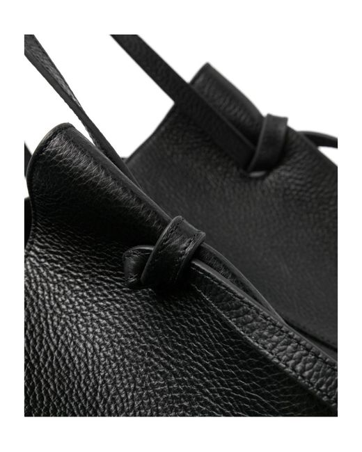 Yuzefi Black Large Mochi Pebble-Grain Shoulder Bag