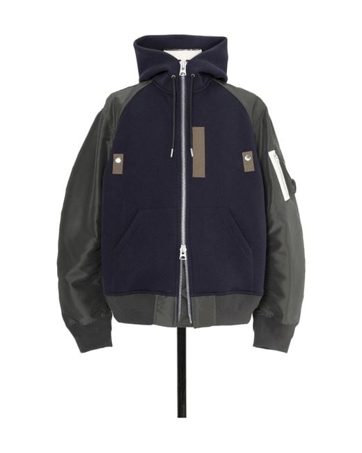Sacai Blue Sponge Sweat Hoodie for men