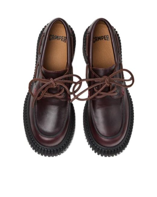 Camper Brown Pix London Platform Flat Shoes