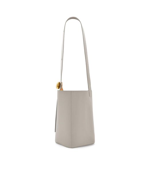 Loewe White Medium Pebble Bucket Bag