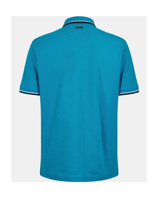 Boss Blue Logo Short-Sleeve Polo Shirt for men