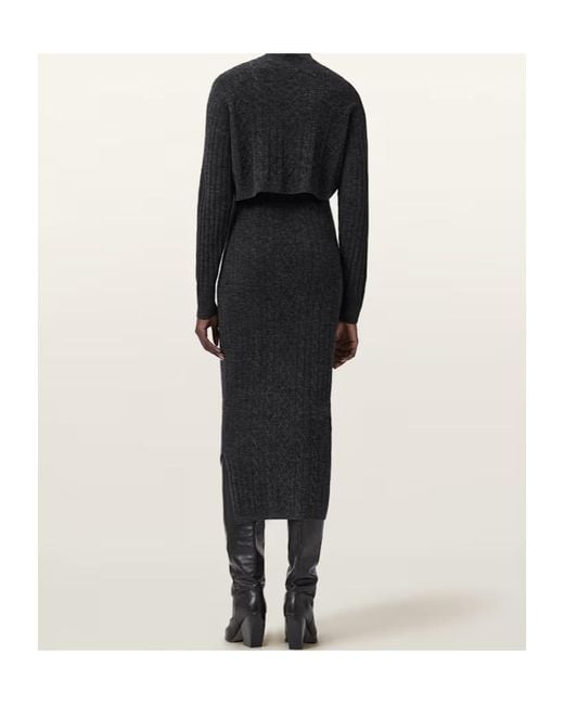 AllSaints Black Sabine 2-In-1 Maxi Dress