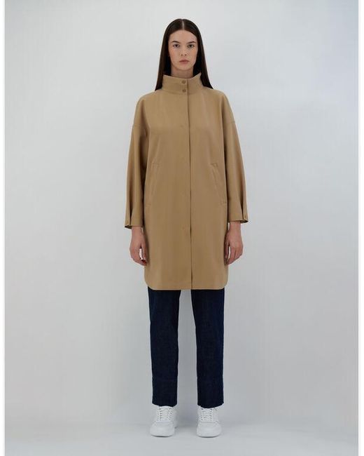Herno Natural High-Neck Long Sleeved Coat