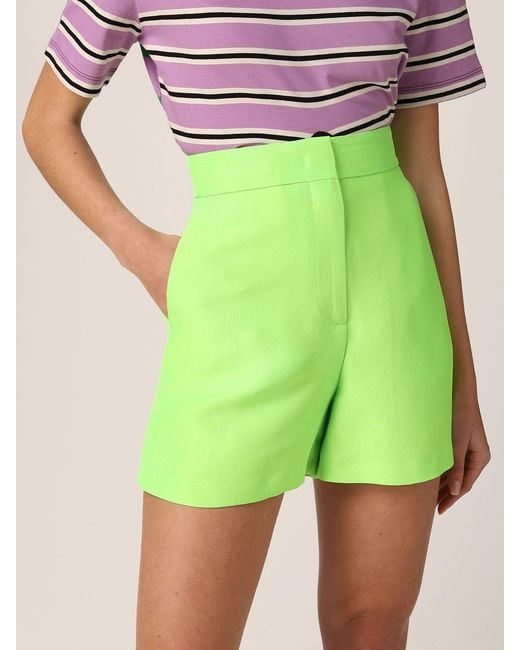 MSGM Green Viscose Shorts