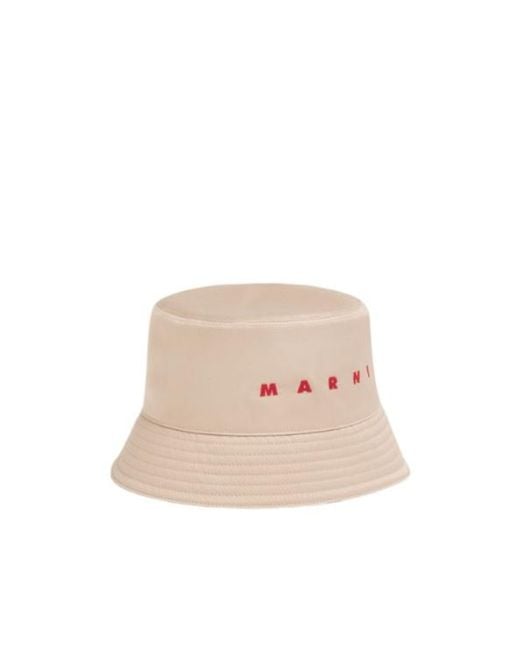Marni Natural Water-Repellent Gabardine Bucket Hat for men