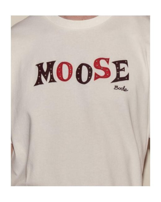 Bode White Moose T-Shirt for men
