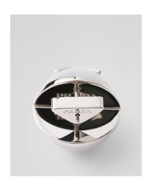 Prada Metallic Metal And Plexiglas Earrings