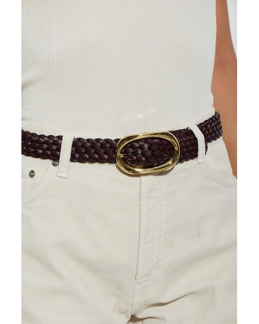 Anine Bing White Signature Link Belt Braided