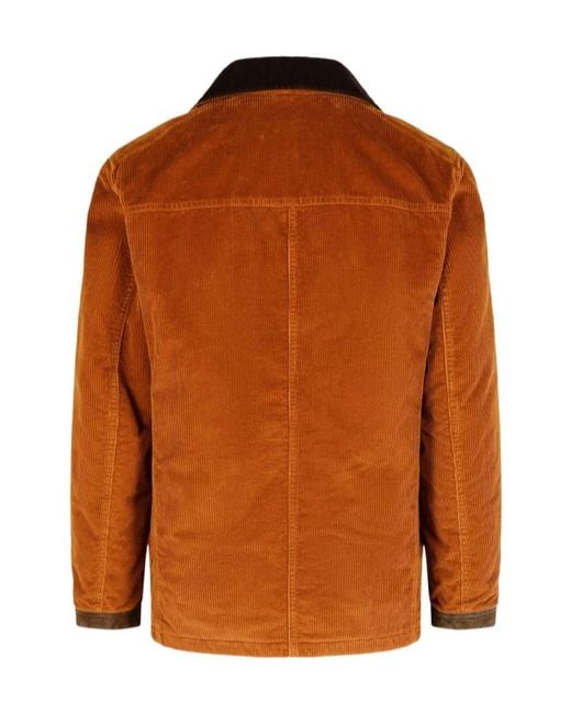 Fay Brown Toggle Fastening Corduroy Jacket for men