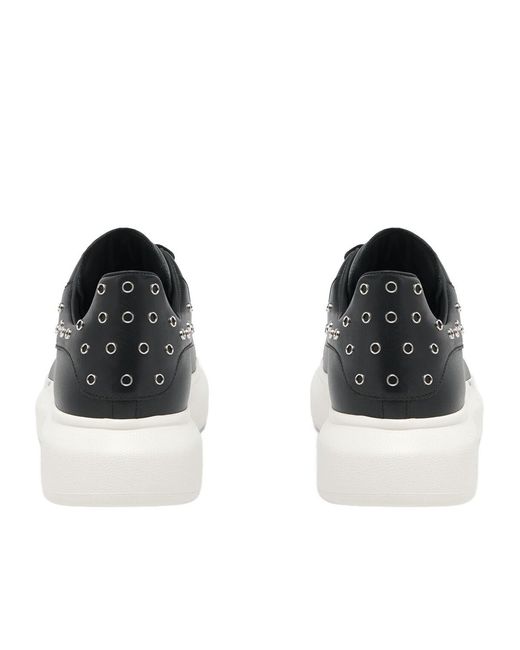 McQueen Black Oversized Eyelet Detailed Sneakers for men