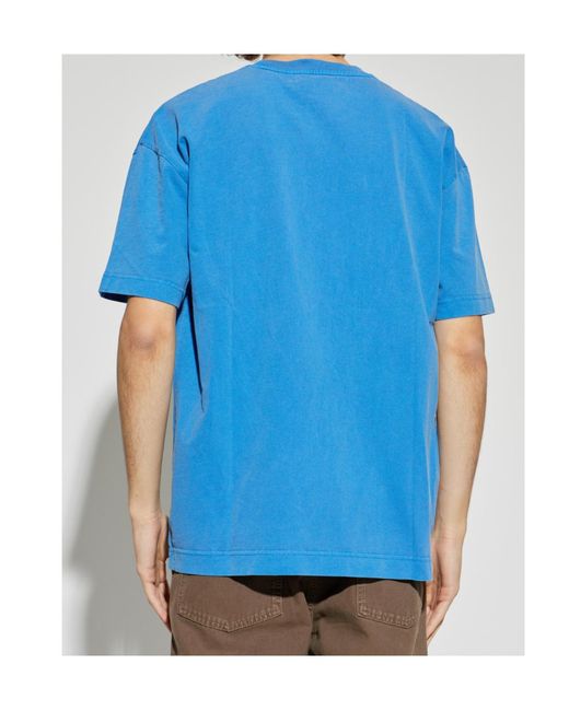 Samsøe & Samsøe Blue Logo-Print T-Shirt for men