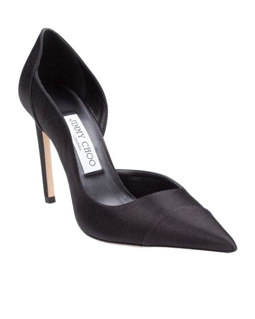 Jimmy Choo Black Shiny Satin Pump