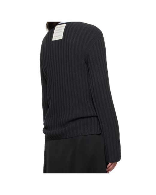 Acne Black Ribbed Jumper for men