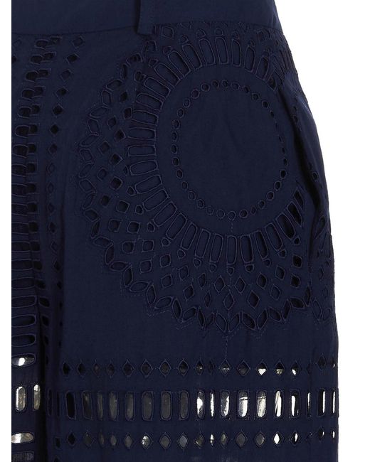 Alberta Ferretti Blue Pattern Trousers