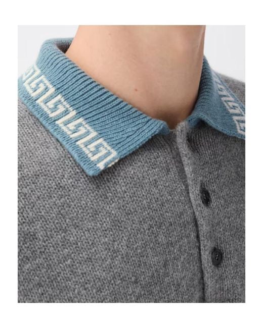 Versace Gray Wool Cashmere Knit Sweater for men