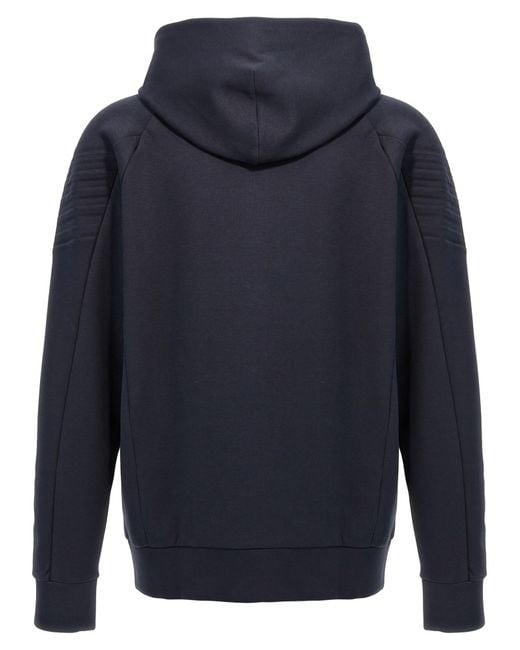 Boss Blue Boss Logo Detailed Zipped Hoodie for men