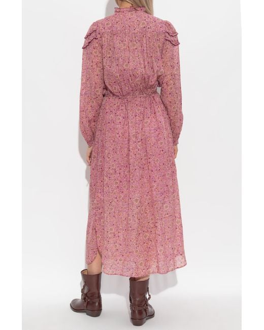Isabel Marant Pink Isabel Marant Étoile Charissa Ruffled Midi Dress
