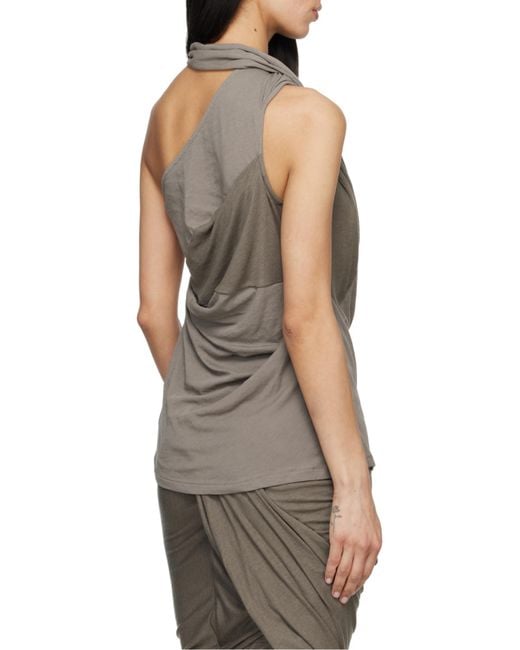 Entire studios Green Dalters Draped One-Shoulder Top
