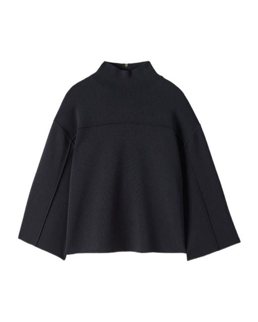 Joseph Blue High Neck Boxy Top
