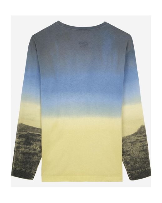 Maison Kitsuné Blue Long Sleeved T-Shirt for men