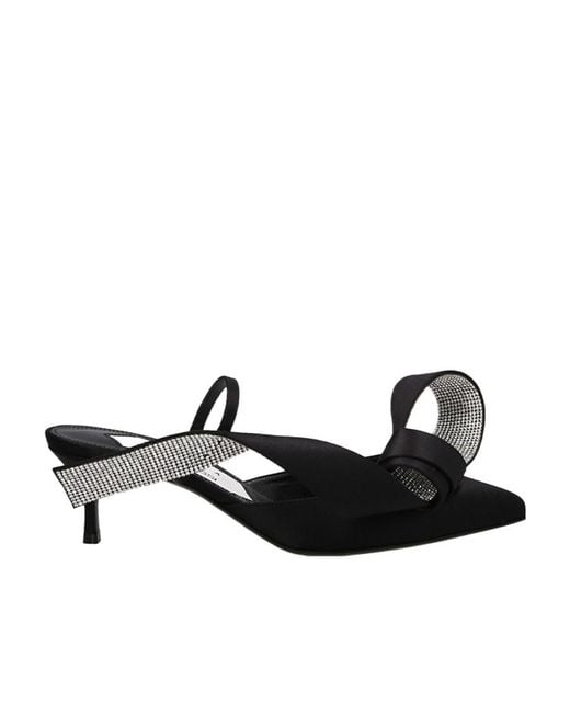 Sergio Rossi Black Marquise Bow Embellished Pumps