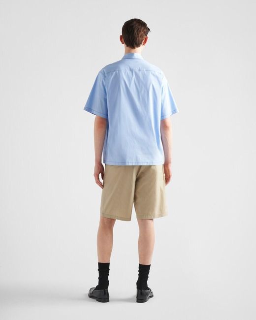 Prada Natural Logo-Patch Shorts for men