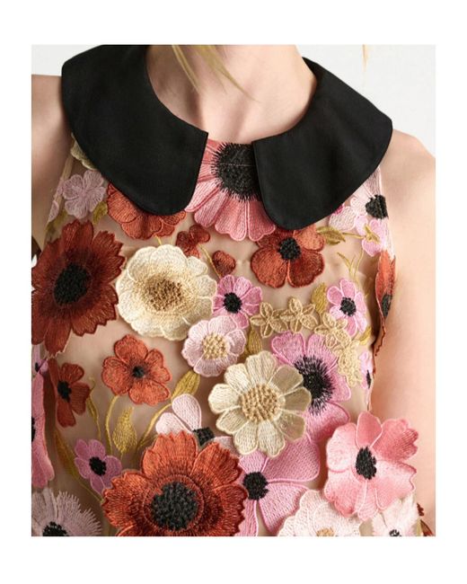 Dorothee Schumacher Red A-Line Top With 3D Embroidery