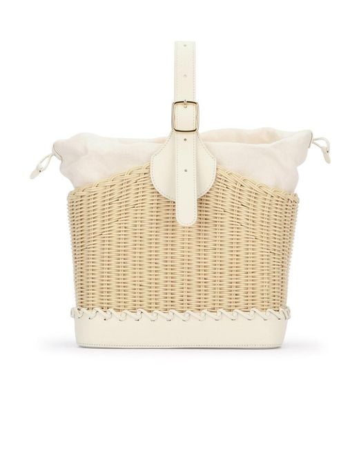 Loro Piana Natural Bobbin Bucket Bag Wicker