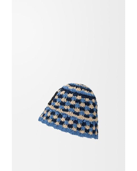 Loewe Blue Patch Crochet Bucket Hat for men