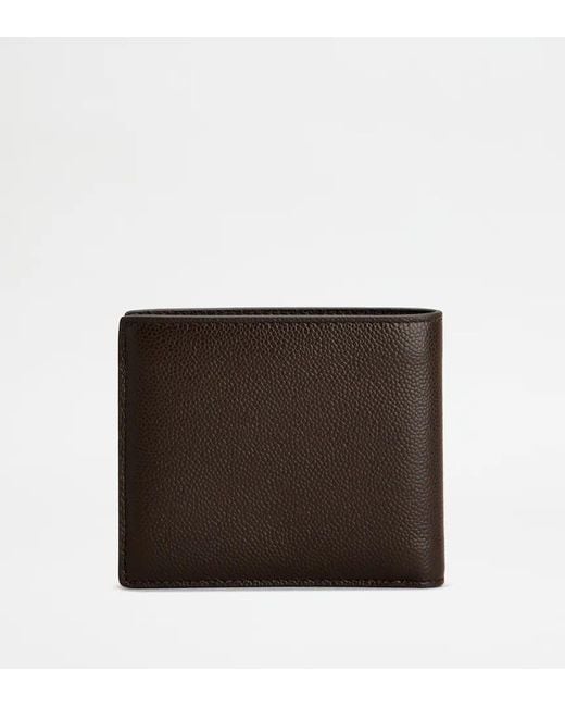 Tod's Brown Pebbled Leather Wallet for men