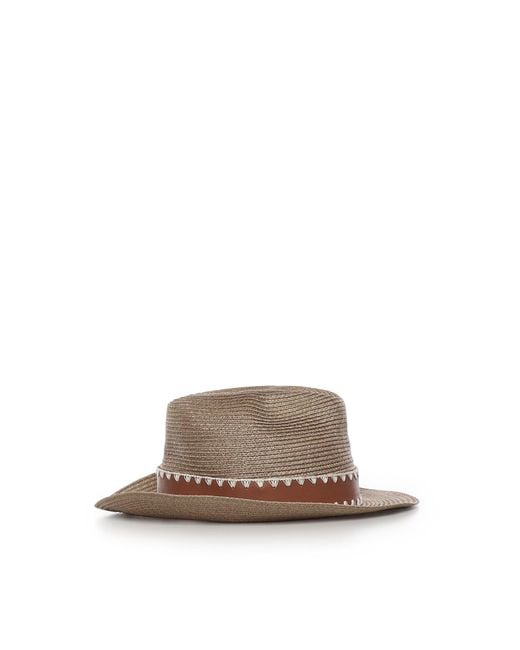 Eleventy Multicolor Contrast Trim Hat for men