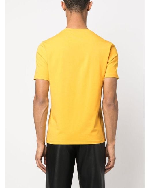 Moschino Yellow Logo-Embroidered T-Shirt for men