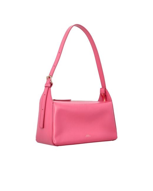 A.P.C. Pink Logo Shoulder Bag