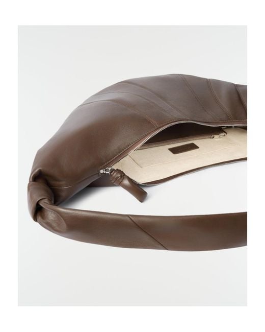 Lemaire Brown Large Croissant Leather Shoulder Bag
