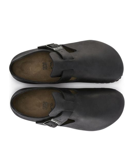 Birkenstock Black London Round Toe Flat Shoes for men