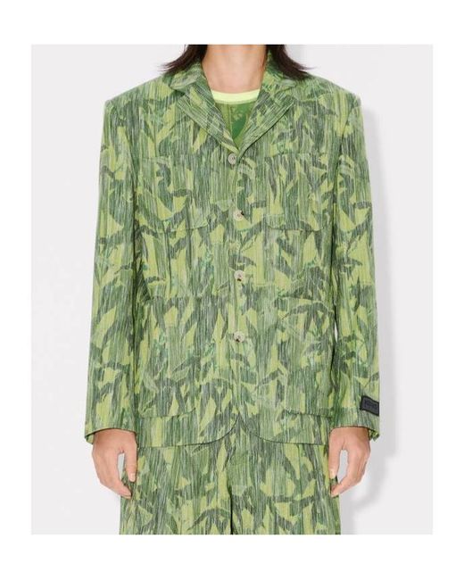 KENZO Green Chiku-Rin Camo' Tailored Jacket for men