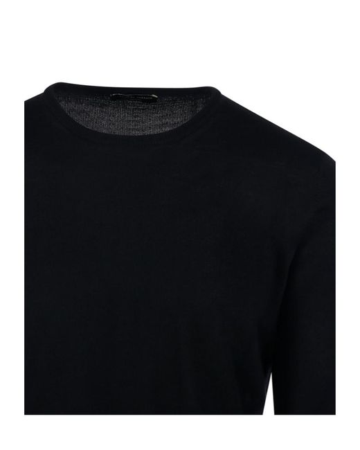 Roberto Collina Black Crew-Neck Long-Sleeve Sweater for men