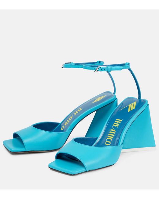 The Attico Blue Piper 85 Leather Sandals