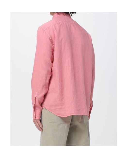 Aspesi Pink Peak Collar Long Sleeve Shirt for men