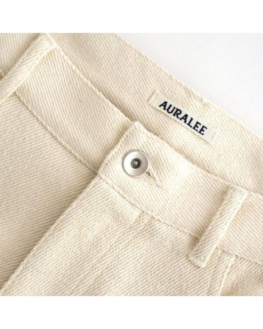 Auralee Natural Button Detailed Wide Leg Jeans for men