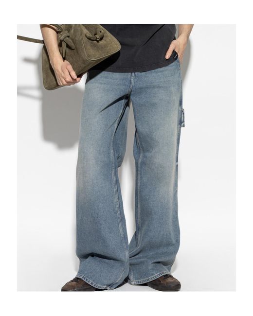 Courreges Blue Wide-Leg Jeans for men