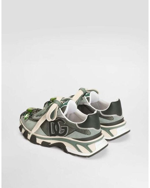 Dolce & Gabbana Green Dg Country Road Textile Sneakers