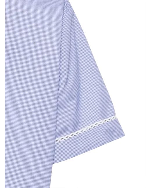 Miu Miu Blue Short-Sleeved Checked Shirt