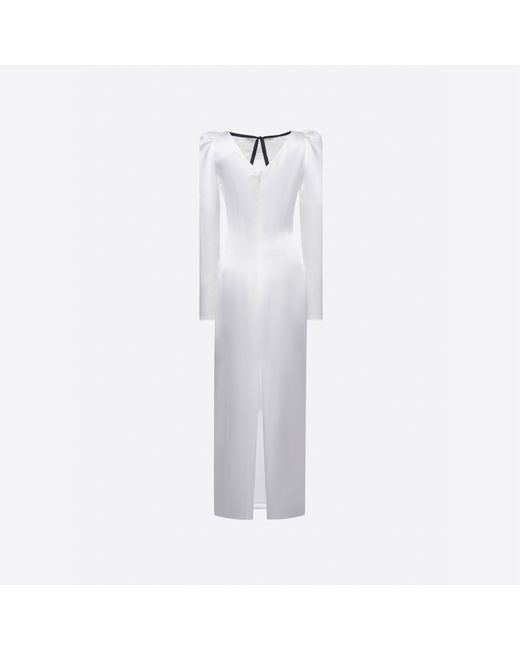 Alessandra Rich White Satin Evening Dress