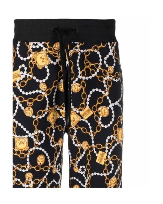Moschino Black Teddy Chain Track Pants for men