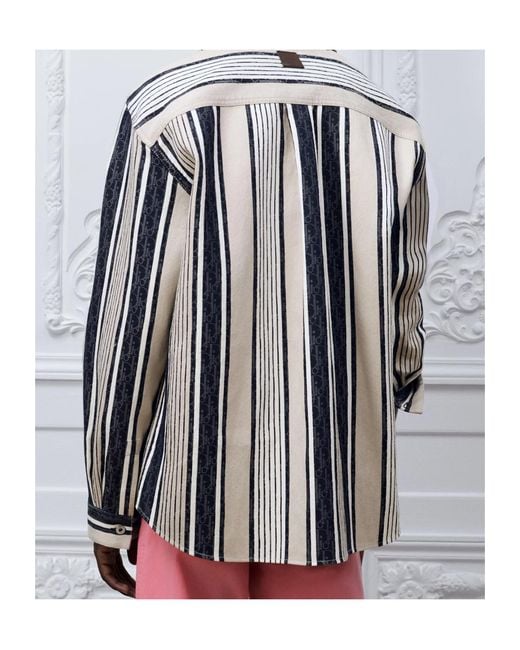 Dior Multicolor Iviera Oblique Sun Stripes Overshirt for men