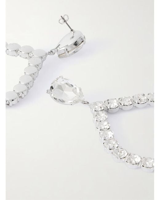 Magda Butrym White Crystal-Embellishment Drop Earrings