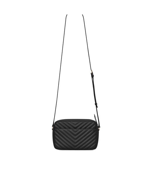 Saint Laurent Black Lou Zip-Up Quilted Crossbody Bag