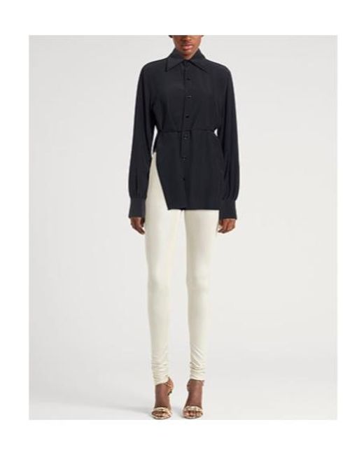 MM6 by Maison Margiela Black Solid-Color Long-Sleeved Shirt